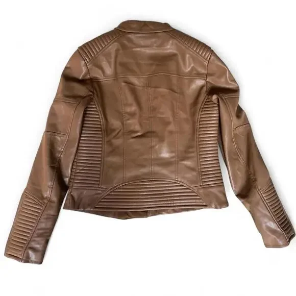 Caramel faux leather Calvin Klein jacket - Picture 4 of 8
